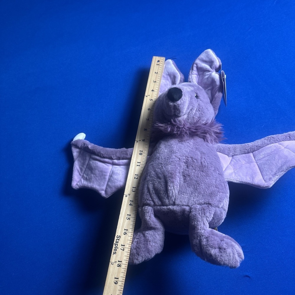 Gigglescape Halloween Purple Plush Bat 18in Posable Wings Stuffed Animal NEW - Picture 10 of 12